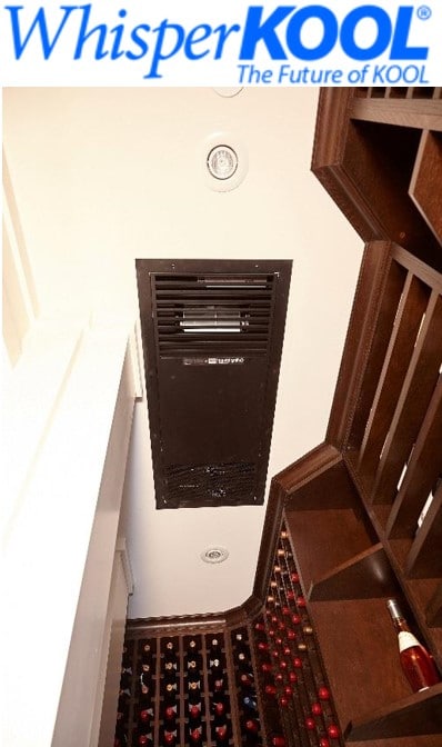 A WhisperKOOL Ductless Split Wine Cellar Cooling System Can Cool Your Wine Cellar Efficiently and Quietly