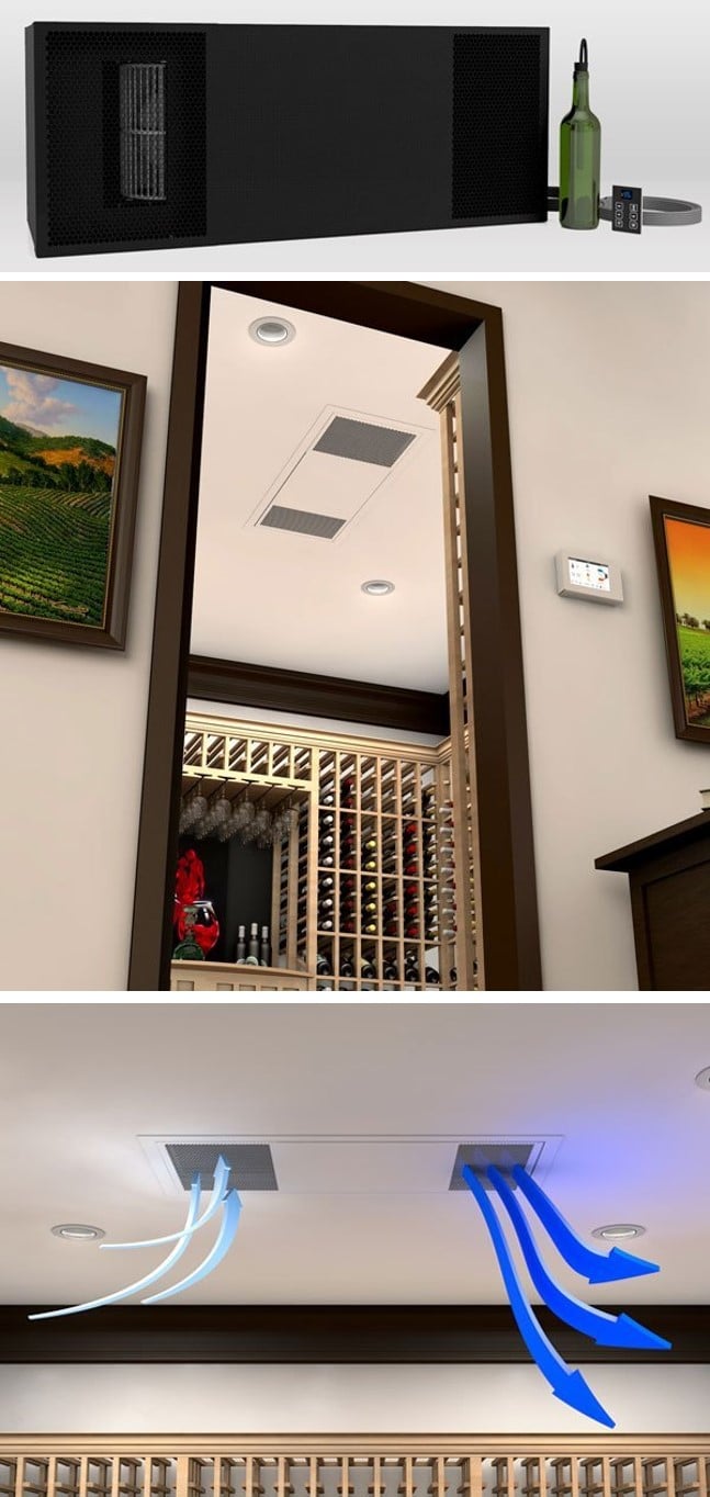 WhisperKOOL Ceiling Mount Ductless SPlit Wine Cellar Cooling System