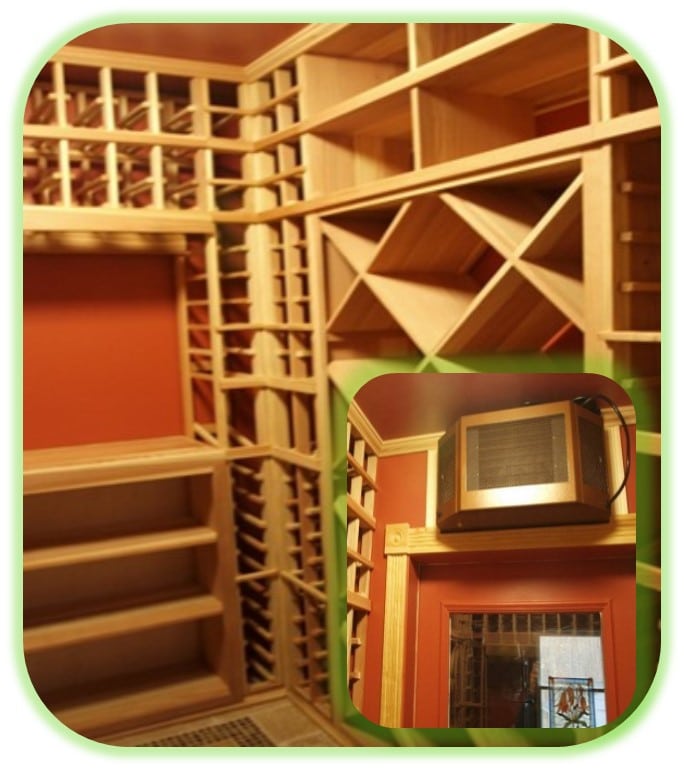 A Basement Custom Home Wine Cellar Equipped with One of the Most Efficient Wine Cooling Systems in the Market